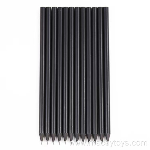 Wooden black colored pencils